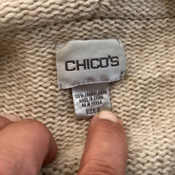 CHICO’S 100% LAMBSWOOL HOODED CARDIGAN SIZE 3 / XL - Picture 9 of 12